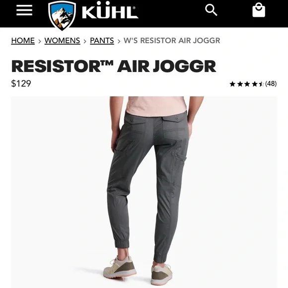 KUHL RESISTOR AIR JOGGER hiking pants size 6 REG, carbon gray color, like new! - Picture 1 of 10